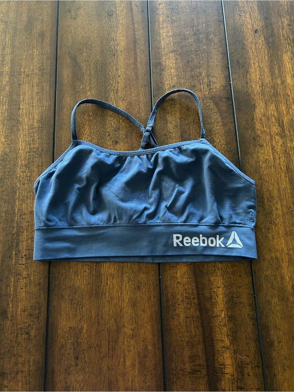 Reebok Navy Blue Thin-Strap Low-Impact Sports Bra
